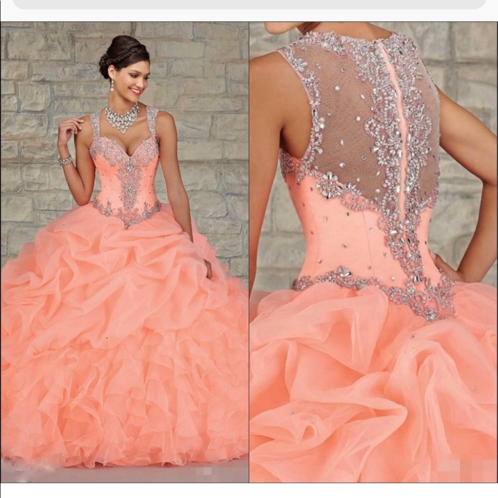 Coral Quinceañera Dress/ Sweet Sixteen Dress